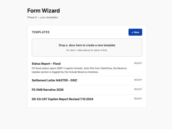 Form Wizard template library — carrier report templates ready to auto-fill